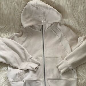 Lululemon Oversize Fullzip Crop Scuba Hoodie Natural Ivory Size XS/S